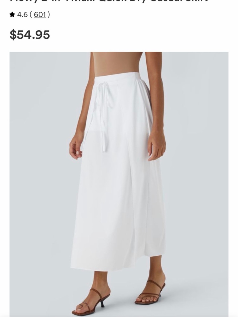 HALARA White Maxi Skirt Sz Med